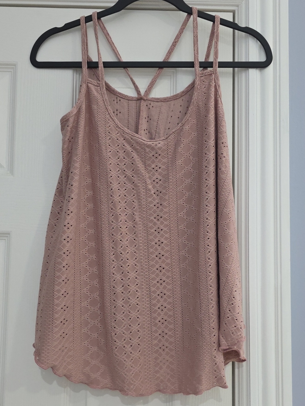 Delicate Eyelet Double-Strap Camisole in Dusty Rose